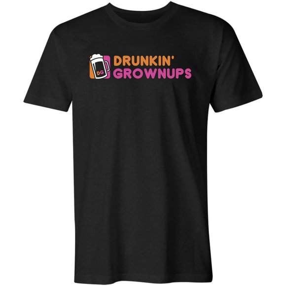 Gildan "Drunkin Grownups" Unisex T-Shirt / Black M-2XL - Picture 1 of 2